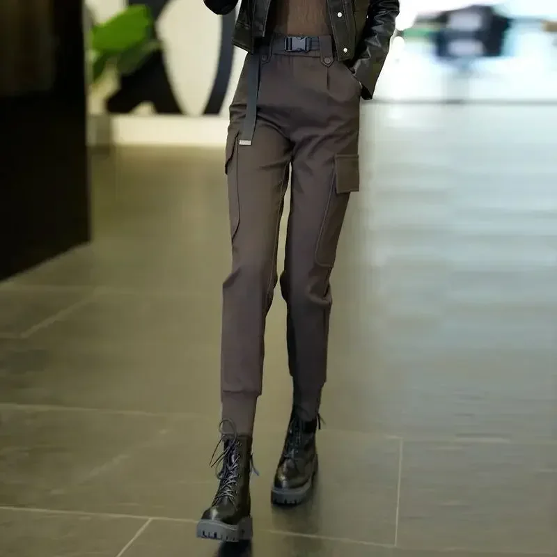 Женские брюки-карго-карандаш осень-зима оригинальные брюки в стиле Харадзюку