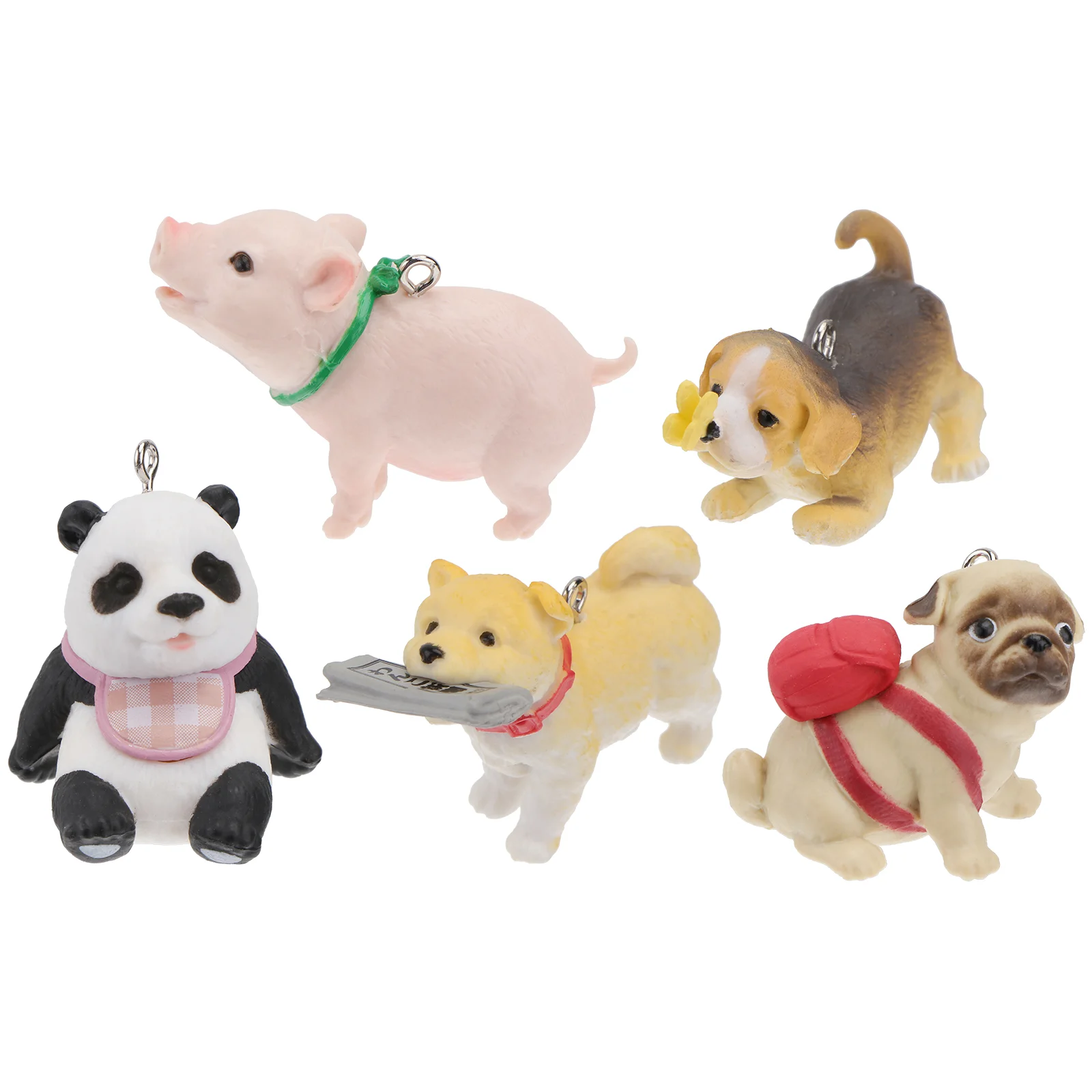 

5Pcs Animal Key Chain Accessory Resin Earrings DIY Material Random Color