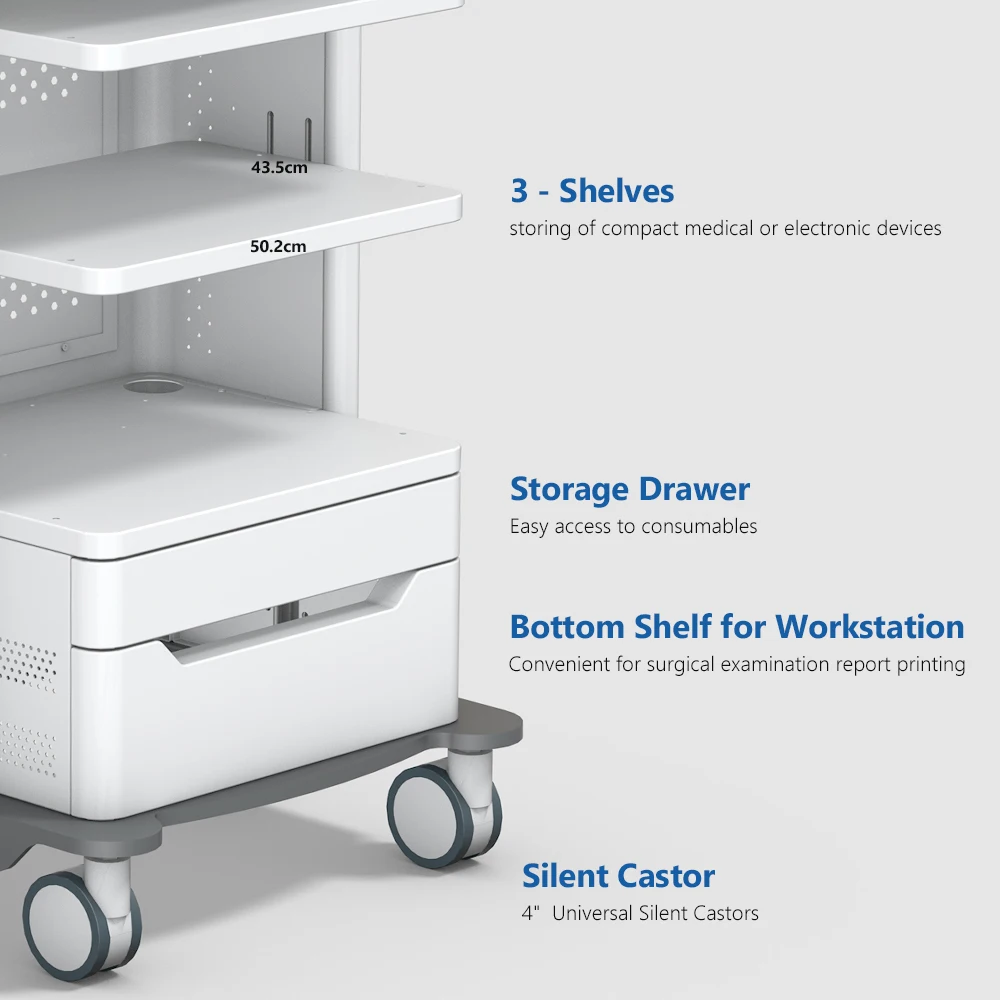 _ Металлическая тележка из алюминиевого сплава для больницы эндоскопии