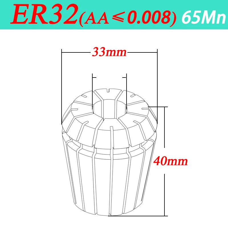 

Пружинная цанга ER32 из марганцевой стали 1-25 мм