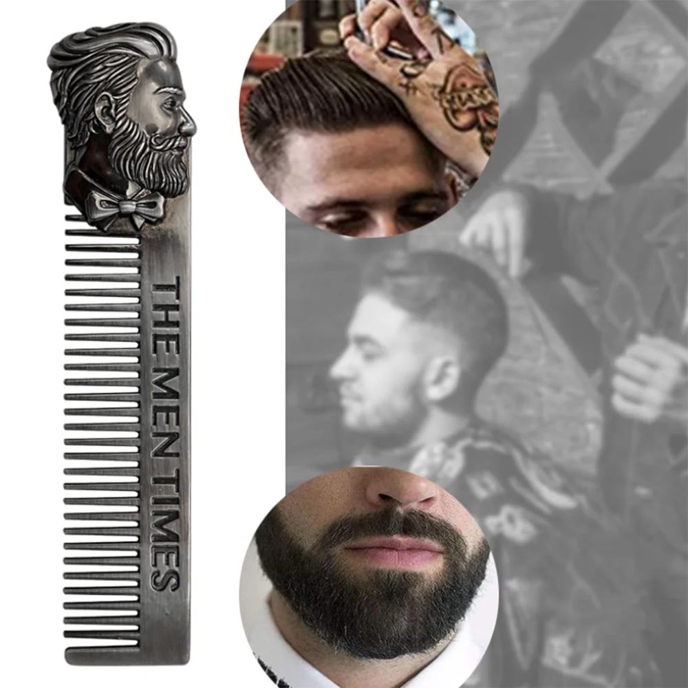 

Men Beard Comb Brush Mustache Care Shaping Tools Template Stainless Steel Shaving Combs Pocket Size Barber Styling Accessories