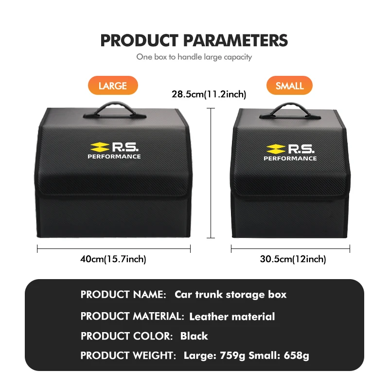 Автомобильный складной ящик для хранения нескользящий кожаный большой емкости