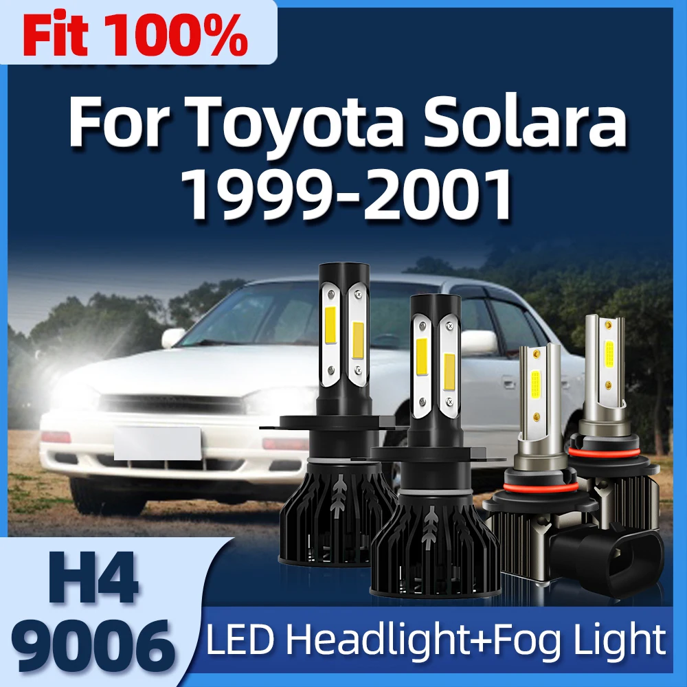 

Roadsun, 2/4 шт., фонарь головного света стандарта H4, противотуманная фара 9006/HB4 6000K, COB-чип, Ближний и Дальний свет, Автомобильная фонарь, подходит для Toyota Solara 1999 2000 2001