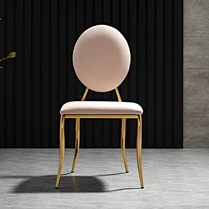 

Kitchen Contemporary Dining Chairs Modern Metal Nordic European Dining Chairs Gold Faux Leather Sillas Comedor Hotel Furniture