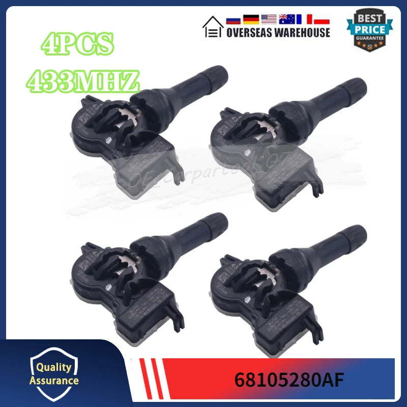 Датчик давления в шинах 68105280AF 68193586AA, 4 шт. Датчик давления в шинах 68105280AF 68193586AA, 4 шт.