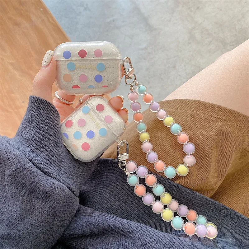 

Colorful Dots Beads 2021 AirPods 3 Case Apple AirPods 2 Case Cover AirPods Pro Case IPhone Earphone Accessories Air Pod Case