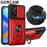shockproof phone case for oppo f19pro find x5 lite luxury magnetic car holder ring card slot back cover for oppo reno 7pro 7 5g