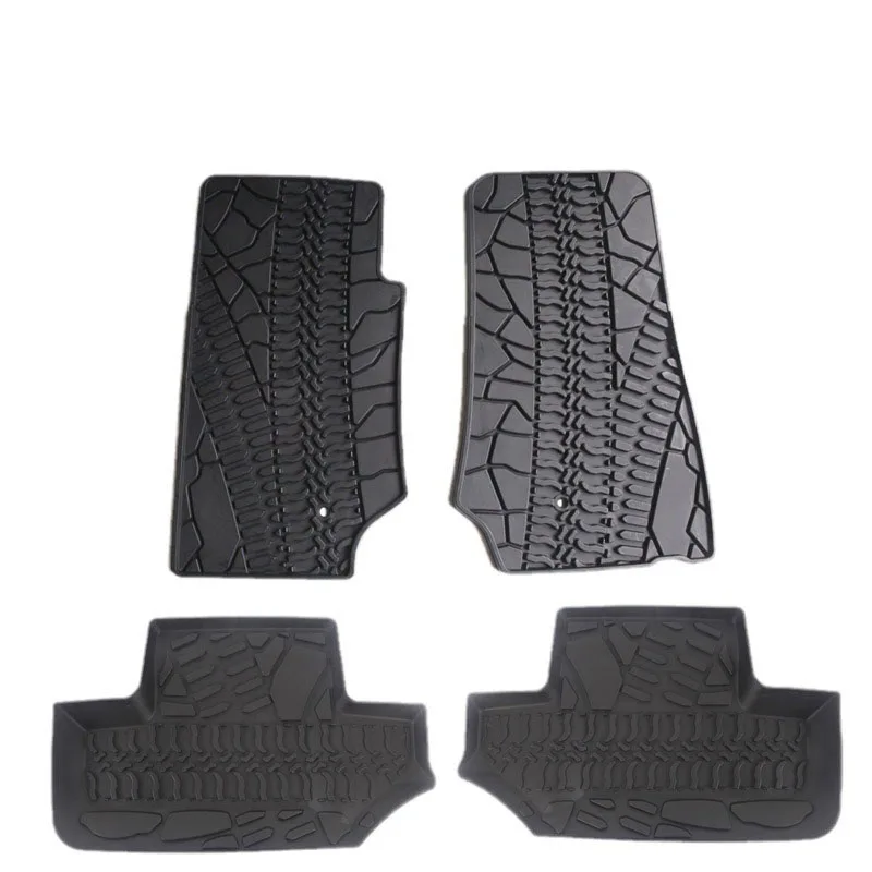 

Для Jeep Wrangler 2/4 двери JK 07-13 полный комплект автомобильных ковриков на заказ все черные резиновые автомобильные напольные вкладыши антигрязевой коврик аксессуары