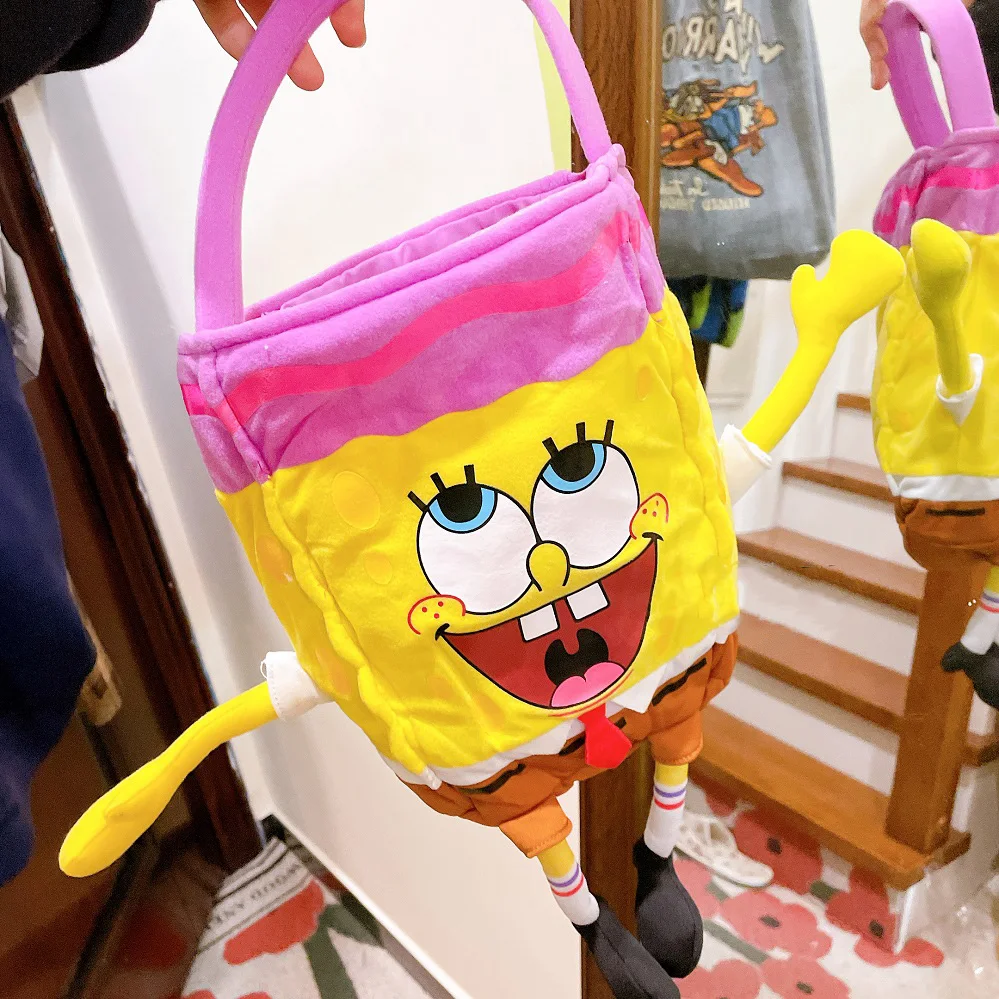 

23*16*10 см Губка Боб Квадратные Штаны мультяшная сумка для хранения ручная корзина плюшевая сумка Kawaii фотография для девочки подарок на день р...