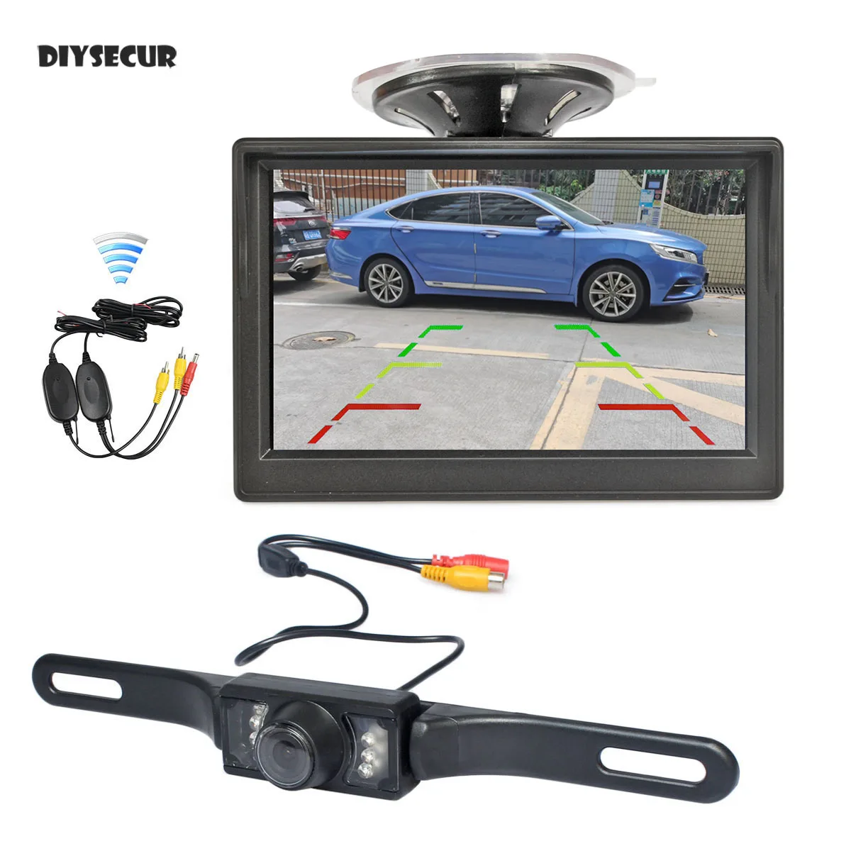 DIYSECUR Wireless Car Van Truck Parking IR Night Vision Reversing Camera + 5 Inch Car Monitor Rear View Security System