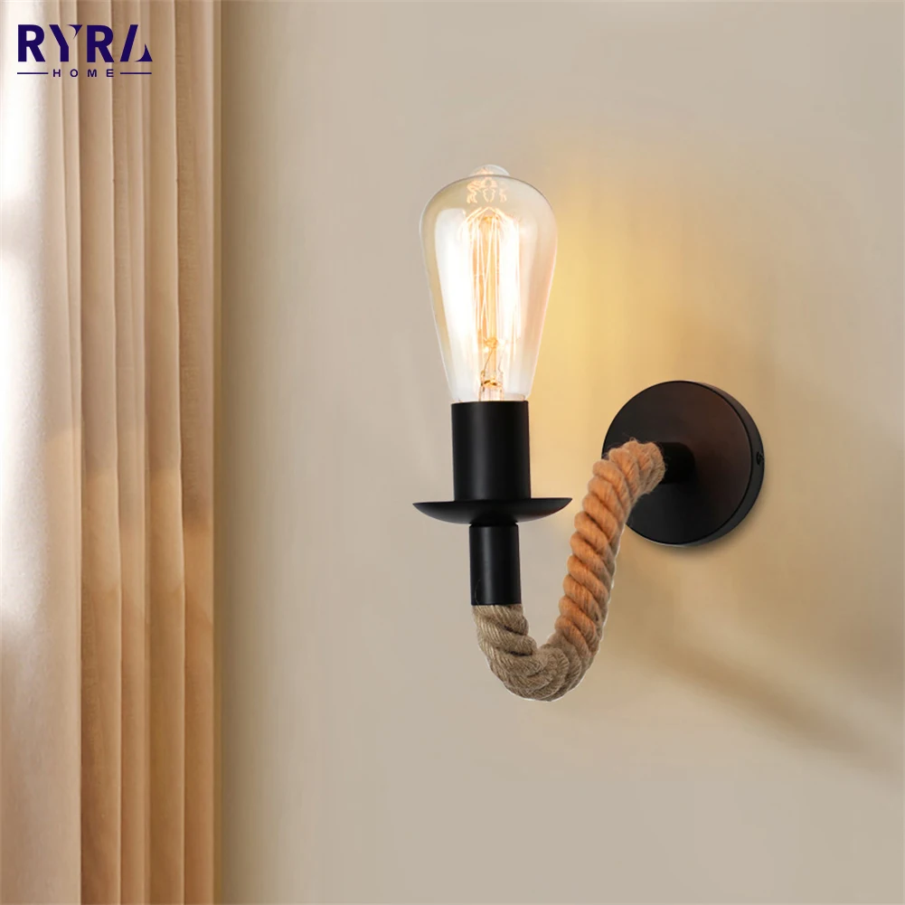 

Wall Lights Fixture E27 110V 220V Bedside Retro Lamp Wood Wall Lamp Vintage Sconce Industrial Decor Dining Room Bedroom Light