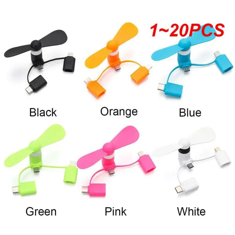 

1~20PCS 3-In-1Mini USB Fan Type C Micro USB Mini Fan Cooler for HTC Cell Phone High Quality USB
