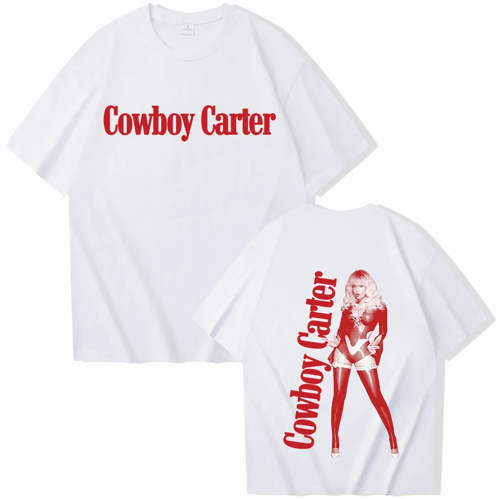 Футболка Beyonce Cowboy Carter 2025 для мужчин и женщин в стиле Харадзюку с круглым вырезом