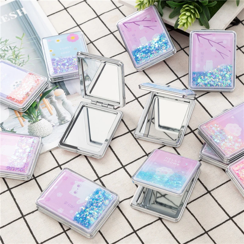 Портативное двустороннее складное косметическое зеркало женские подарки с