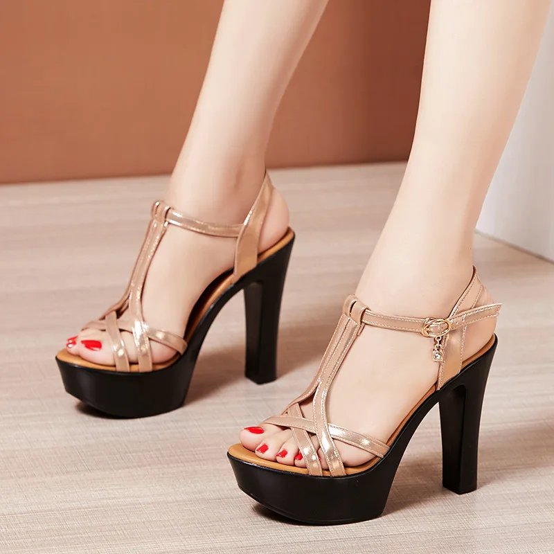 Elegant High Heels Women's Shoes Sandals Women Summer 2022 Fashion Platform Heels Luxury Woman Sandal Ladies Narrow Band  34 43