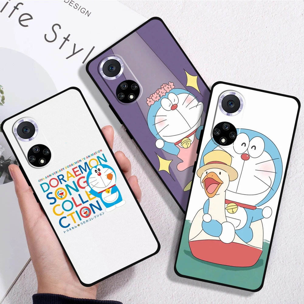 

Cute Doraemon Phone Case For Huawei P30 Lite P20 Pro Honor 10 8X 9X 10X 9A Funda Liquid Silicon Coque Soft Silicone Cover