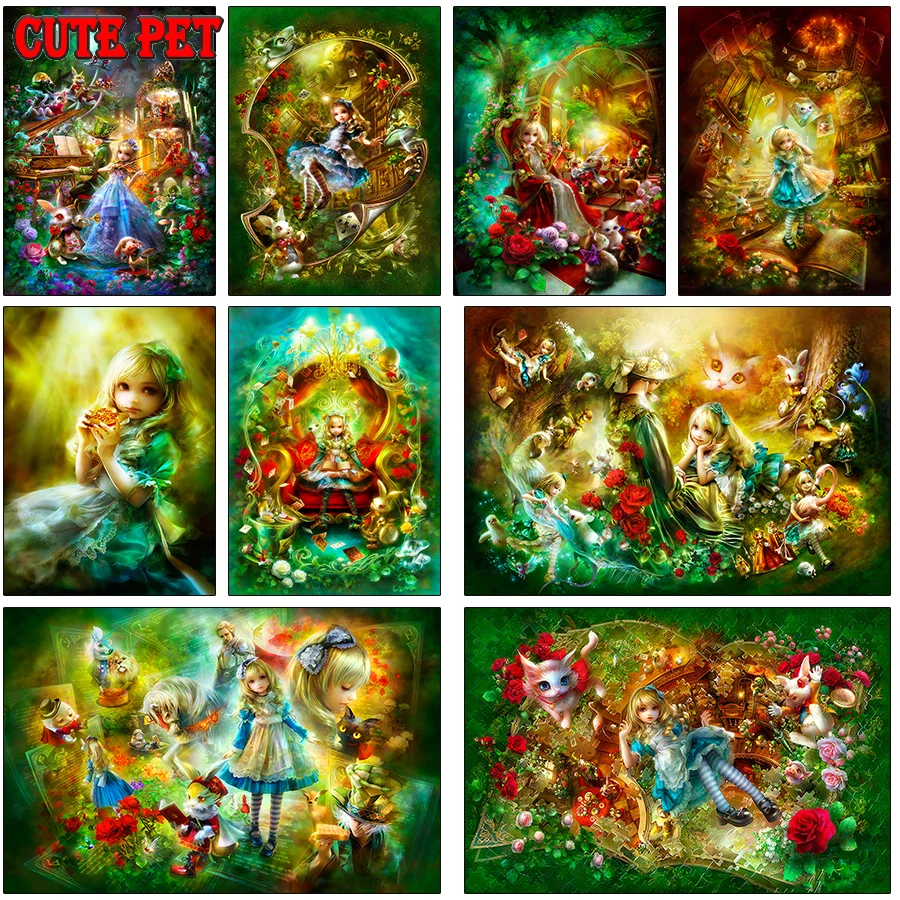

fairy girl bunny DIY Diamond Painting Cross Stitch kit fantasy girl Diamond Embroidery rhinestone pattern Home Decor child gift