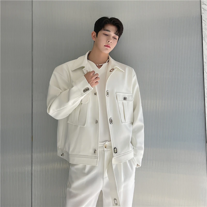 

2022 Spring Autumn New Denim Jacket Loose Fashion Comfortable Men Clothing All-match Coat Stretch Slim Jeans Cargo Jacket W21