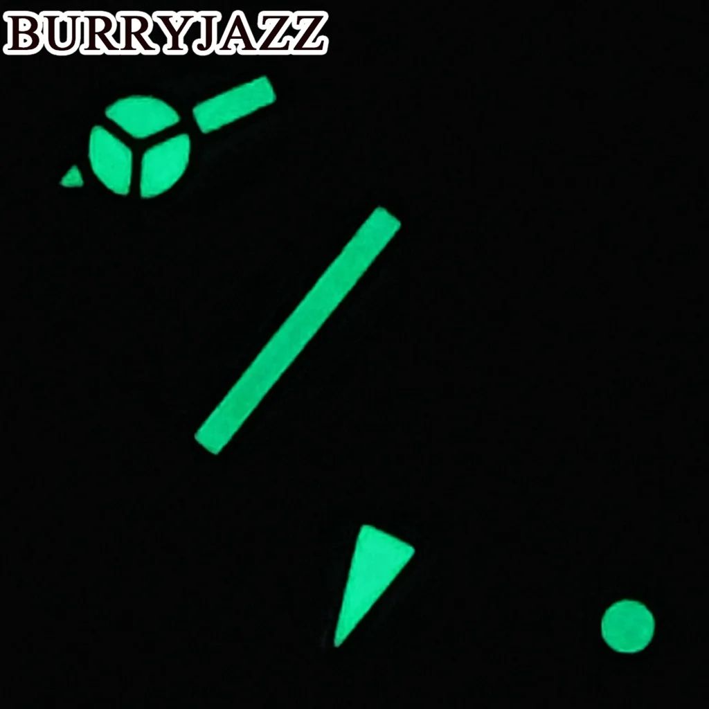 Часы BURRYJAZZ NH34 NH34A GMT черные/черные серые зеленые светящиеся стрелки