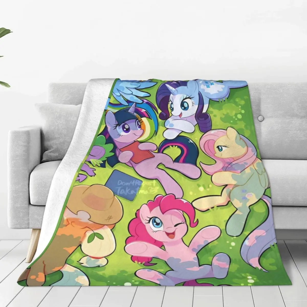 My Little Pony Cartoon Anime Blanket Warm Soft Funny Plush Throw For Bedroom Airplane Travel Flannel Bedspread Bed Cover
