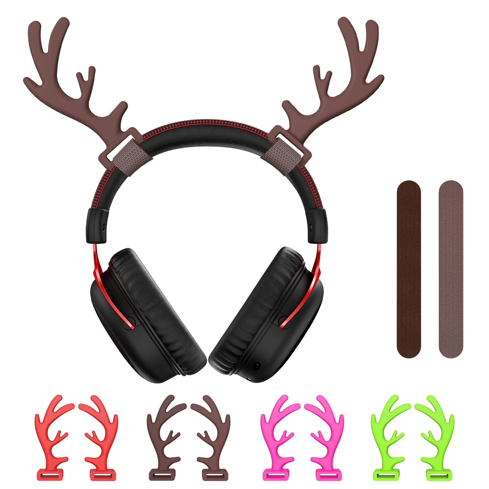 

Funny Lightweight Silicone Reindeer Antlers Attachable Decoration Accessories for Bose QC45 QC35 QC25 QC15 QC3 QC2 Headphones