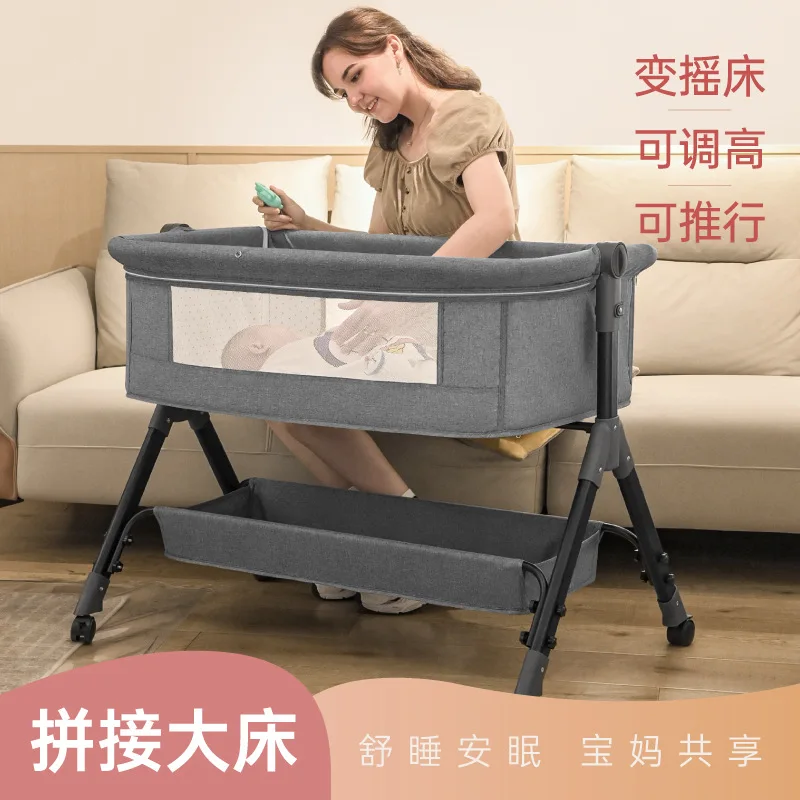 Portable Folding Baby Crib Newborn Multi-Functional BB Bedable Portable Bassinet Nursing Babies' Bed Stitching Bed