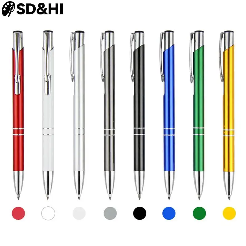 

1Pcs Multi Color Metal Housing Blue Ink Ballpoint Pens Office School Stationery Retractable Ballpoint Pen