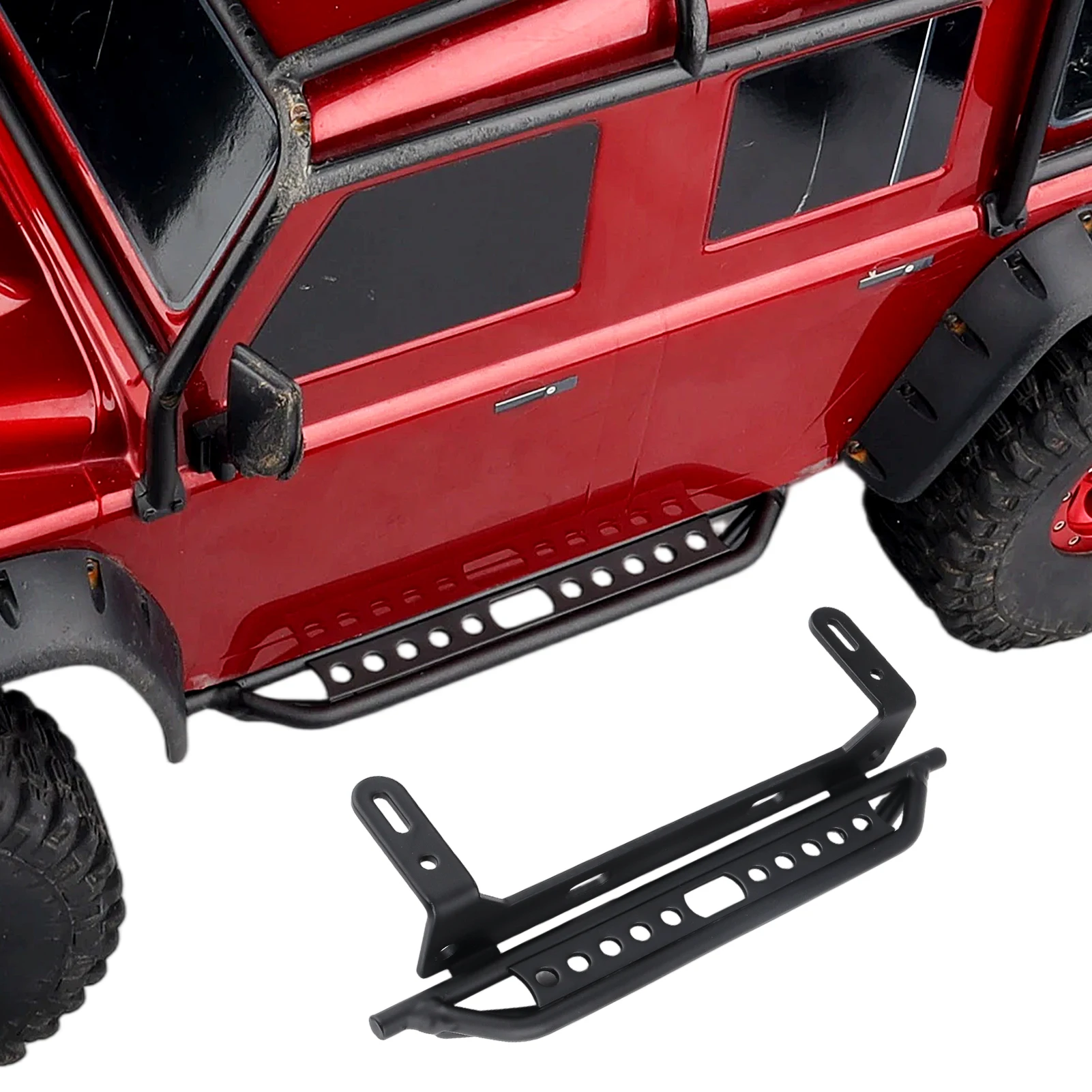 Фото Металлические боковые подножки HobbyPark для Traxxas TRX4 TRX-4 1/10 RC Crawler (черные) №5