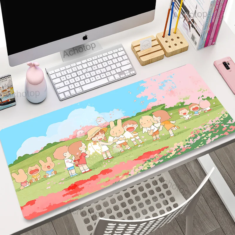 

Anime Kawaii Mouse Pad Gamer Large Lock Edge Cute XXL 90x40 Gaming Mousepad Non-slip Rubber Computer Desk Mat Padmouse Mouse Mat