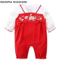 colorful childhood baby rompers clothes sets newborn girls cotton jumpsuits outfits spring autumn long sleeve overalls 607