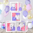 1 шт. коробка для воздушных шаров, прозрачная детская коробка для воздушных шаров с надписью Baby Shower для мальчиков и девочек, украшение для 1-го дня рождения, товары для свадебной вечеринки