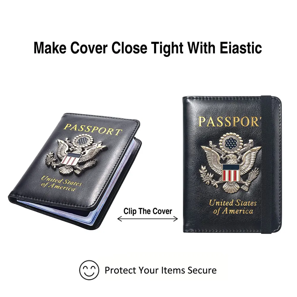 PU RFID Passport Cover Credit ID Card Wallet Waterproof Document Business Bandage Passport Holder Travel Multifunction Protector
