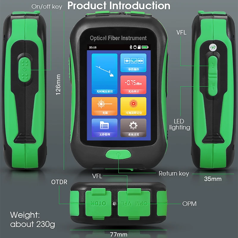 COMPTYCO AUA-16U/16A(Optional)Mini Touchable Screen OTDR 80KM Multifunction Optical Time Domain Reflectometry Active Fiber Test