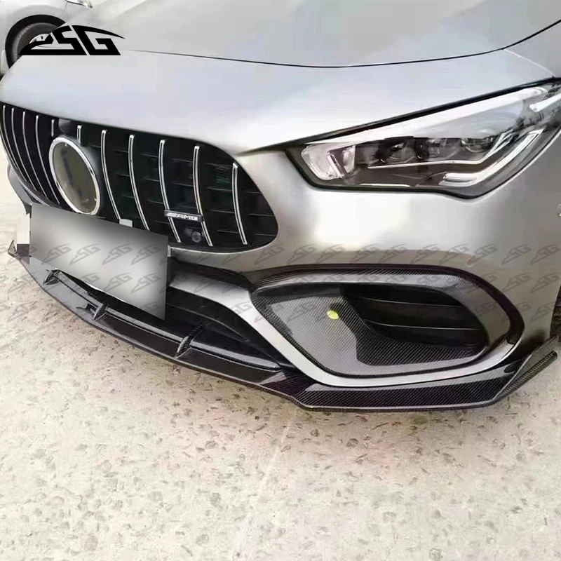 Автомобильный передний сплиттер для губ Mercedes Benz CLA Class W118 CLA45 CLA45S бампер из