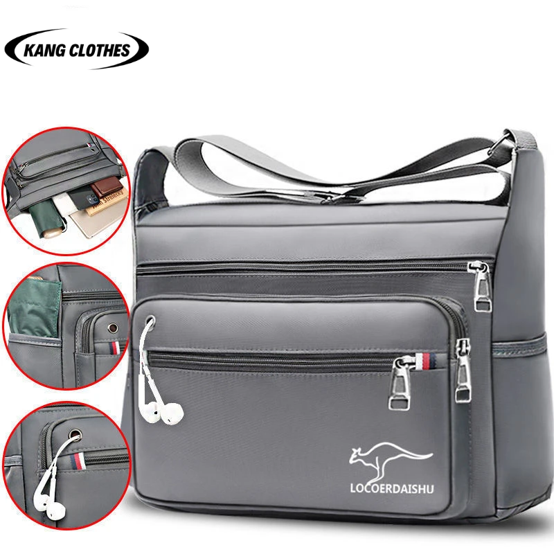 Men's Large Capacity Oxford Shoulder Bag Travel Fashion Korean casual business waterproof Crossbody messenger bag