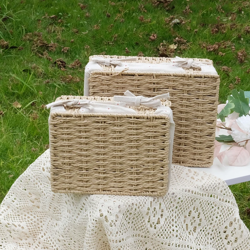 Gift for Bridesmaid Wedding High-End Practical Handmade Rattan Basket Holiday Return Storage Packaging Empty Box |