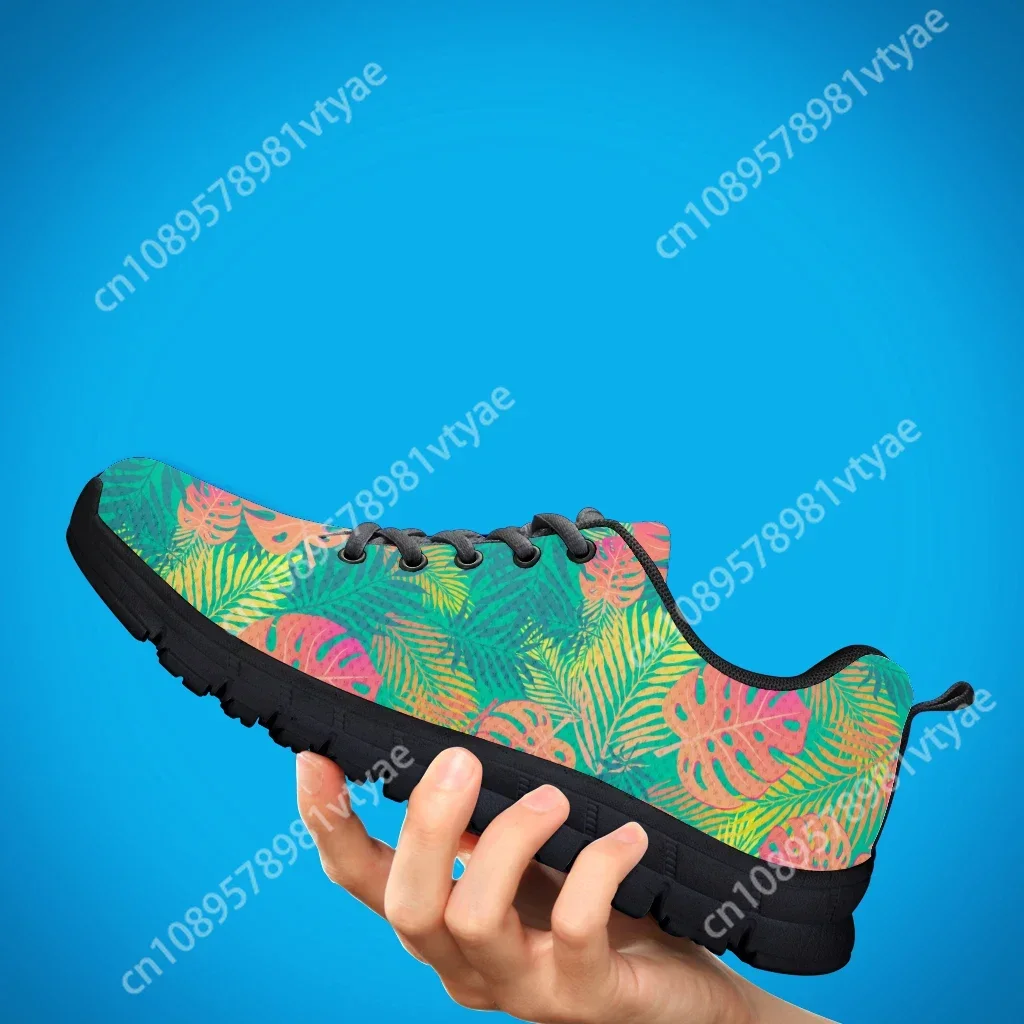 Модные удобные кроссовки на заказ с тропическим растительным принтом