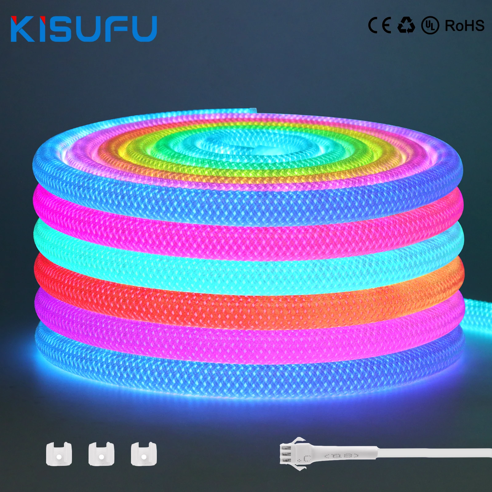 WS2812B Светодиодная лента Неоновый свет 360 градусов Круглая сетчатая адресная DC5V