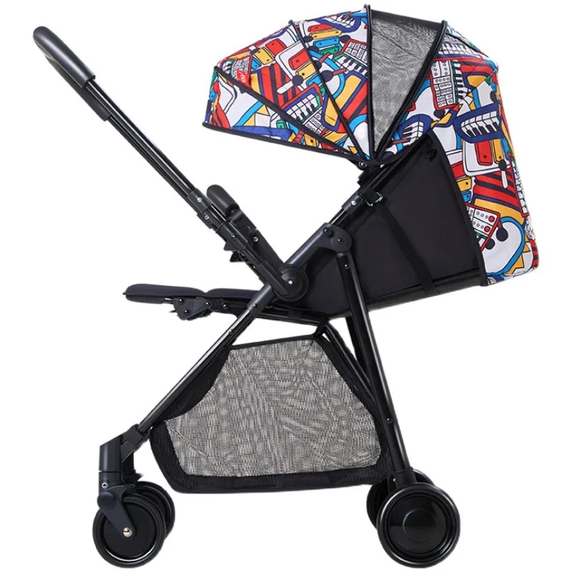 Baby Stroller Lightweight High-view Two-way Trolley Newborn Foldable Stroller Can Sit and Lie  Baby Car Seat Stroller