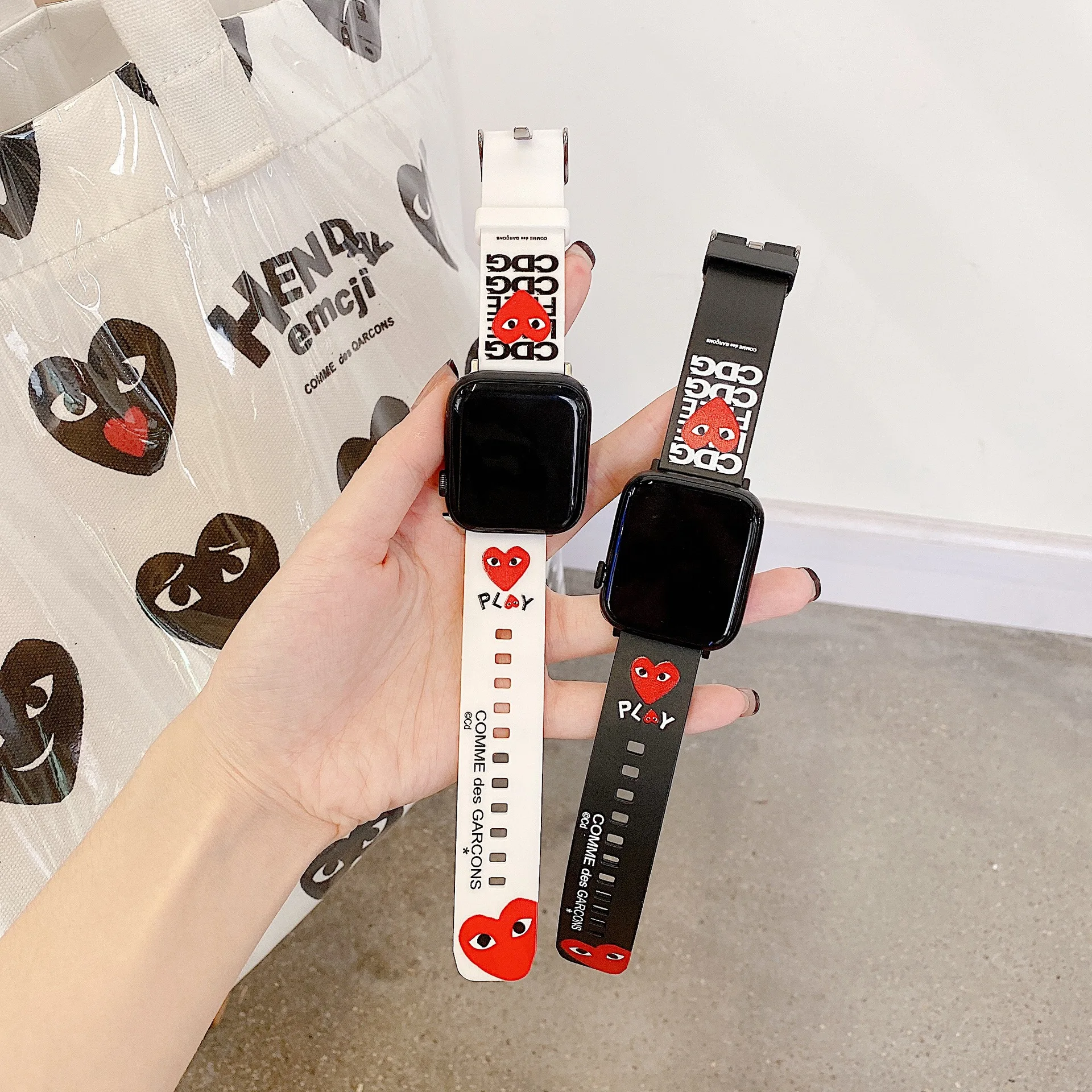 

Strap For Apple Watch band 44mm 40mm 45mm/41mm 42mm 38mm silicone correa Printing bracelet iwatch series 3 5 SE 6 7