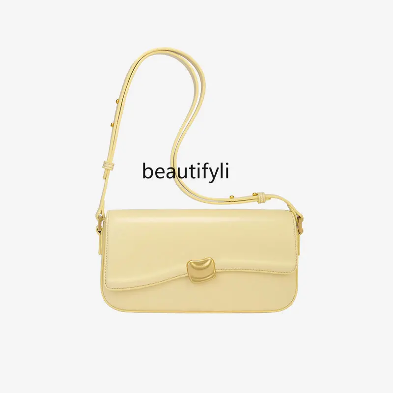 

zq Cream Bag Vintage Underarm Bag Women's Special-Interest Design All-Match Shoulder Messenger Bag