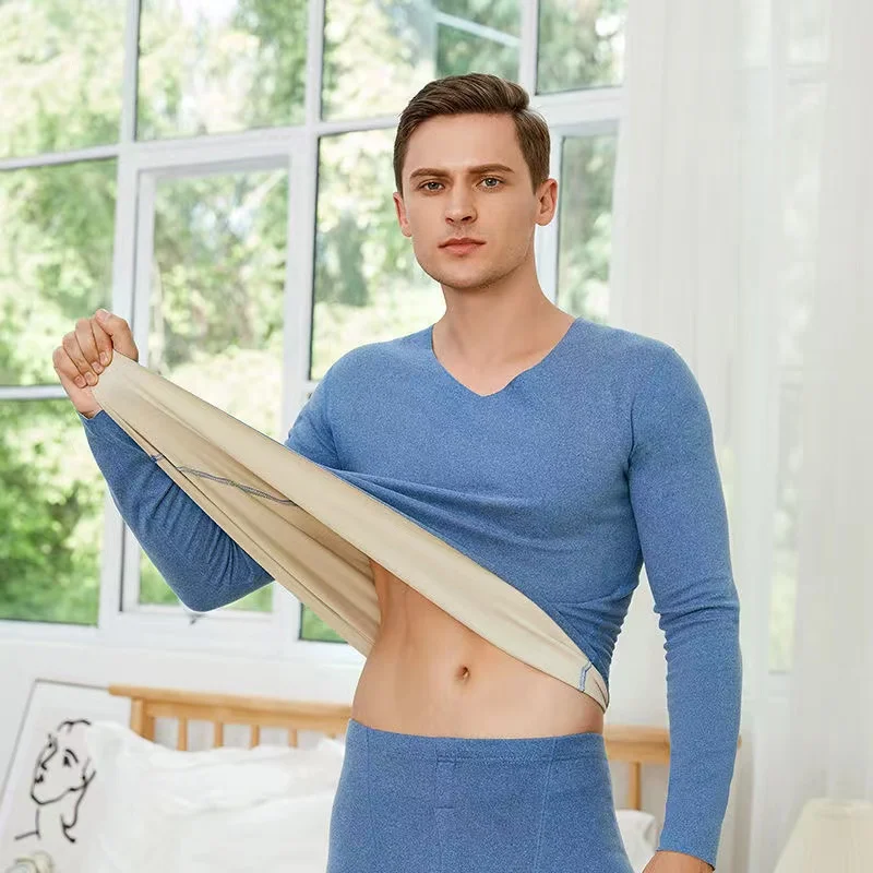 Термобелье для мужчин новинка 2024 зимние мягкие бархатные кальсоны бесшовные