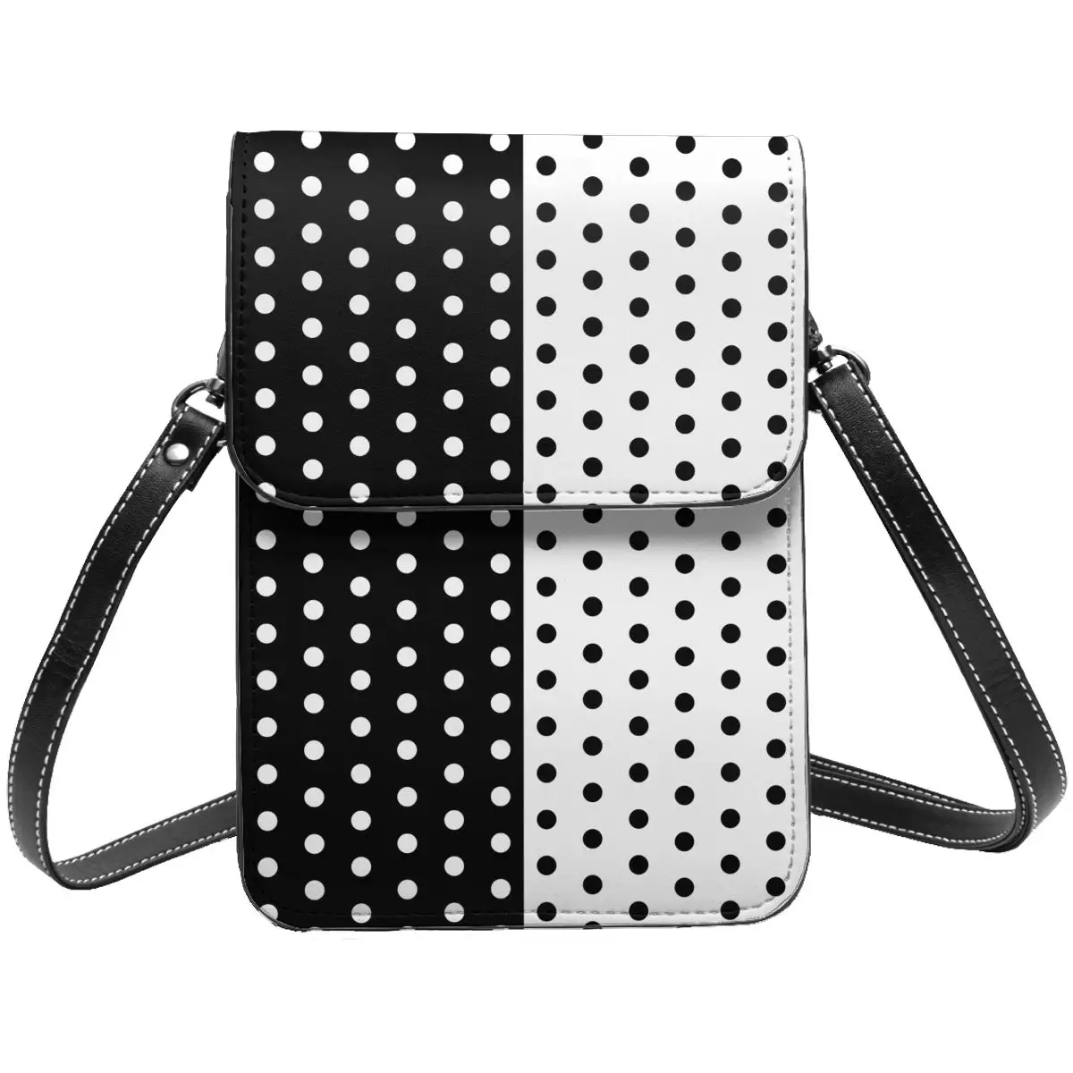 

Двухцветная пятнистая Наплечная Сумка, черно-белая винтажная кожаная дорожная сумка, студенческие подарочные сумки
