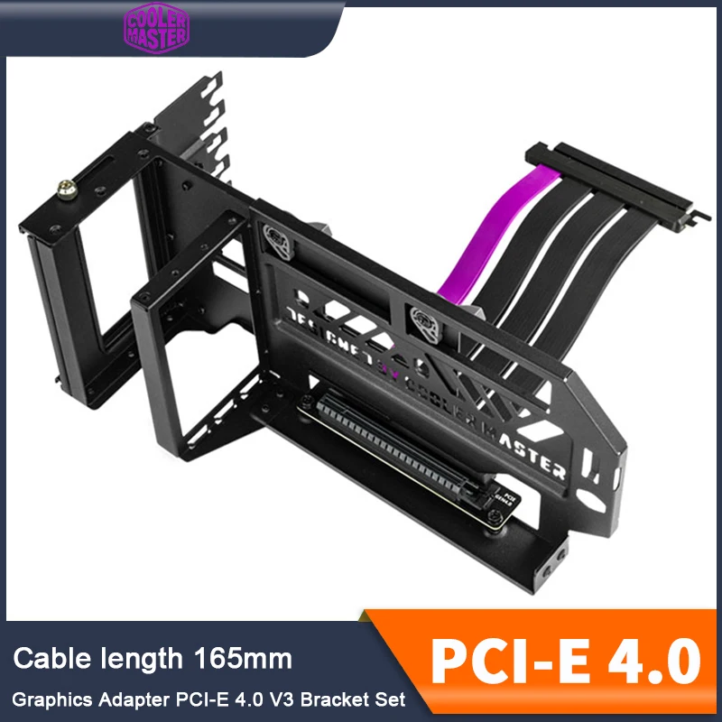 Удлинительный кабель Cooler Master PCI-E 4,0 мм PCIe x16, Высокоскоростной Переходник для графического процессора, комплект кронштейнов для рулевого управления