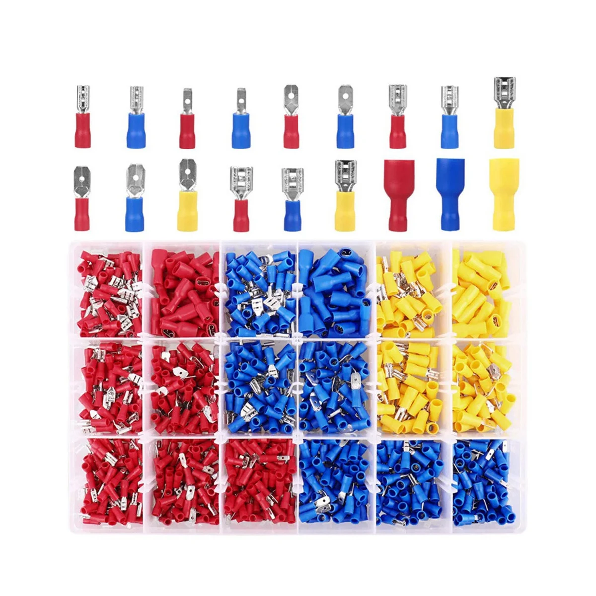 

900 шт. набор клемм холодного прессования, Штекерный и гнездовой клеммы, пружинные клеммы