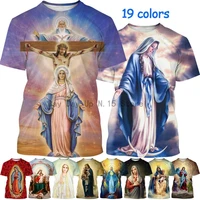 mary 3d printing t shirt summer fashion christian mother of god personality short sleeved casual t shirt