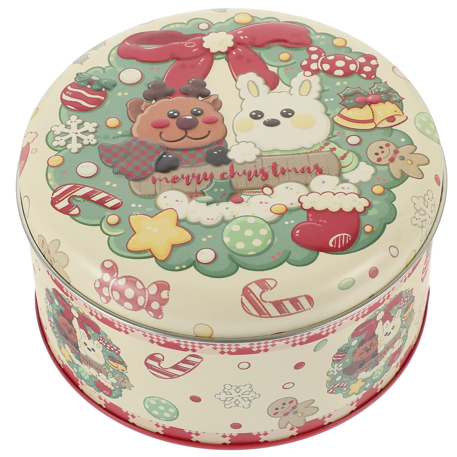 

Christmas Tinplate Cookie Tin Candy Biscuits Treat Box Small Gift Case Xmas Party Favor