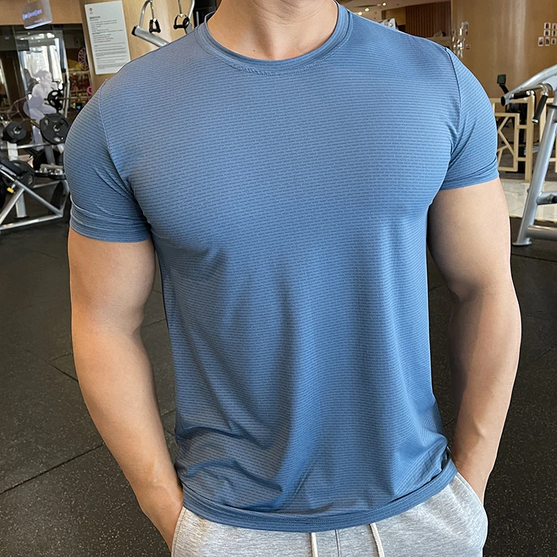 

New breathable Quick Dry short sleeve T-shirts harajuku Fitness Workout Running t shirt man Men's clothes gym clothing men