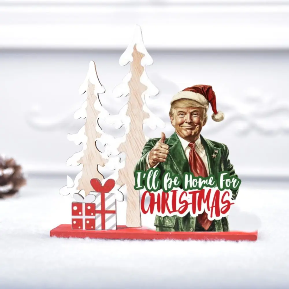 Новый деревянный президентский орнамент Трампа многоцветный мультяшный 3D кулон