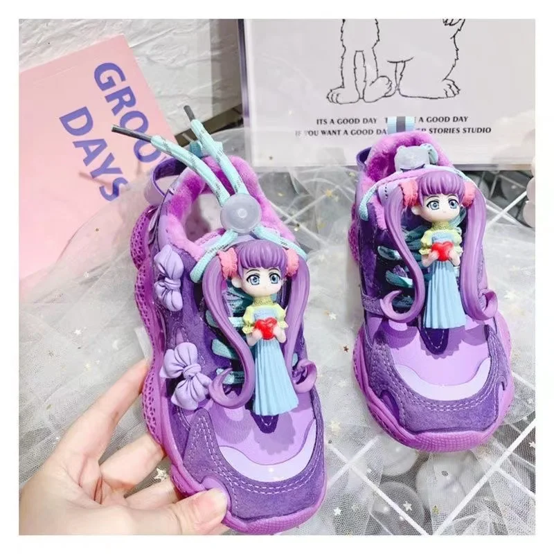 

Disney Kids Sneakers Casual Shoes pink purple Girls Shoes Baby Kids Tennis Shoes Cute Fashion Cartoon Kids Shoes